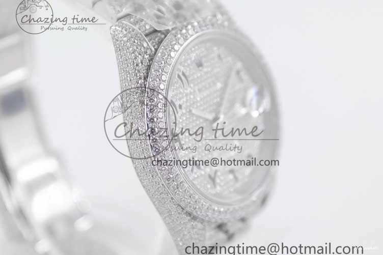 Jubilee Diamonds Datejust TWF 41 Arabic Full on A2824 Dial Edition SS Markers Best Bracelet 1:1 0214